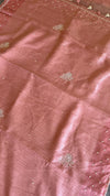 Raw Green Silk saree - pink