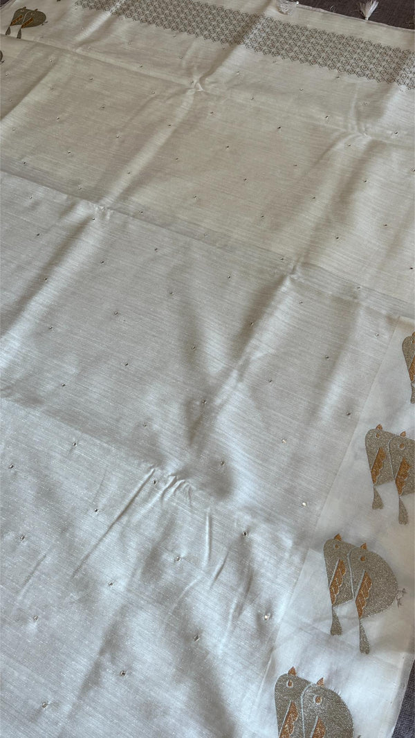 Raw Green Silk saree- sparrow