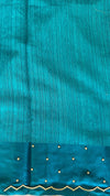 Raw Green Silk saree - Teal Green
