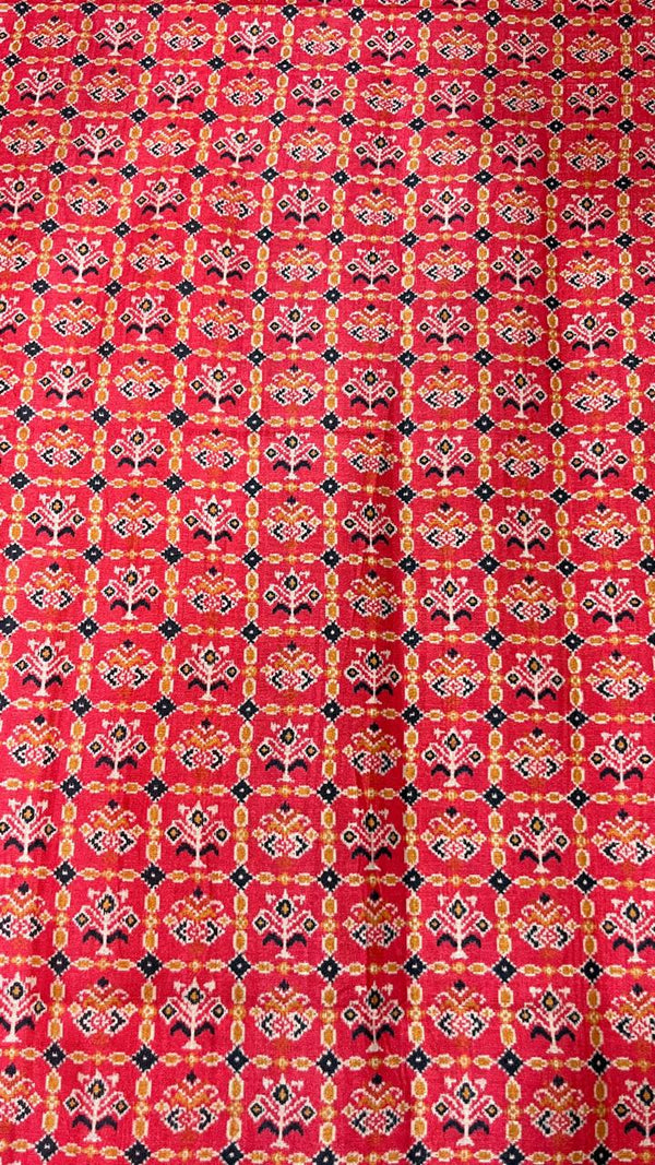 Semi Tussar - Black & Red checks