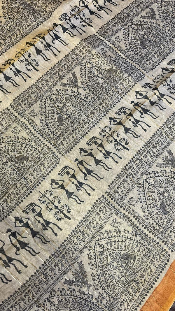 All Day Wear Fancy Chappa Tissue Saree