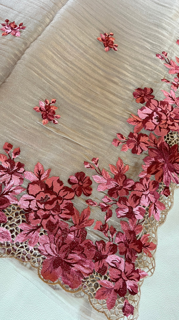 Organza with Floral Border