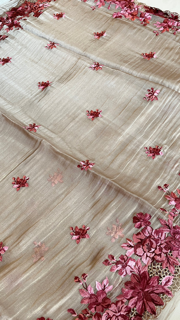 Organza with Floral Border