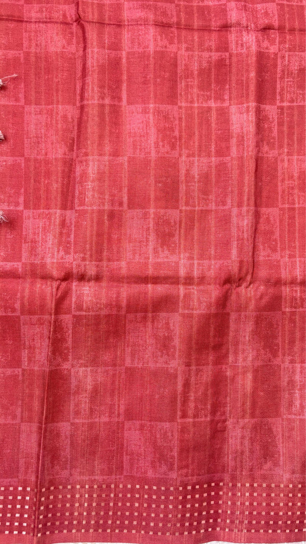 Semi Tussar Saree with Korvai Border