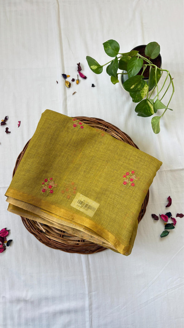 Pure Linen Saree