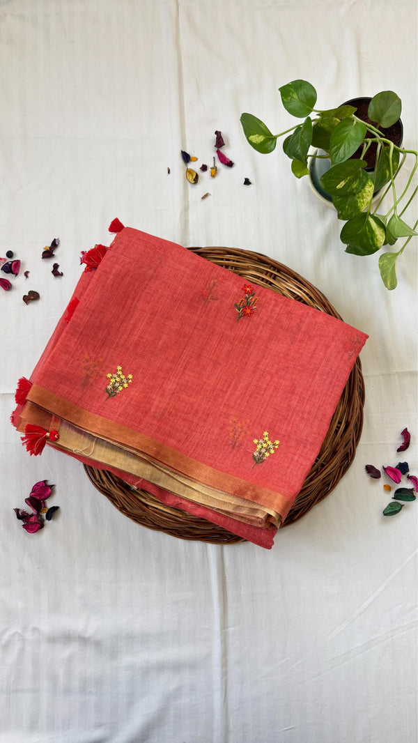Pure Linen Saree