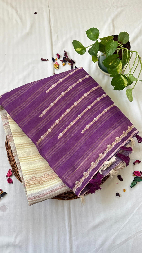 Linen Zari Woven Saree