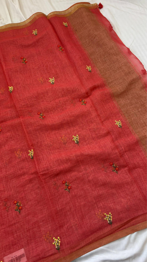 Pure Linen Saree
