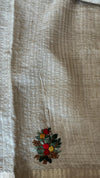 Semi Tussar Saree with French Knot Embroidery