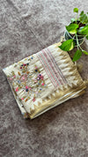 Semi Tussar Saree with French Knot Embroidery