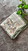Semi Tussar Saree with French Knot Embroidery