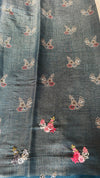 Semi Tussar Saree with French Knot Embroidery