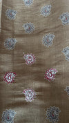 Semi Tussar Saree with French Knot Embroidery