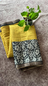 Linen Mixed Jute Saree with Digital Prints