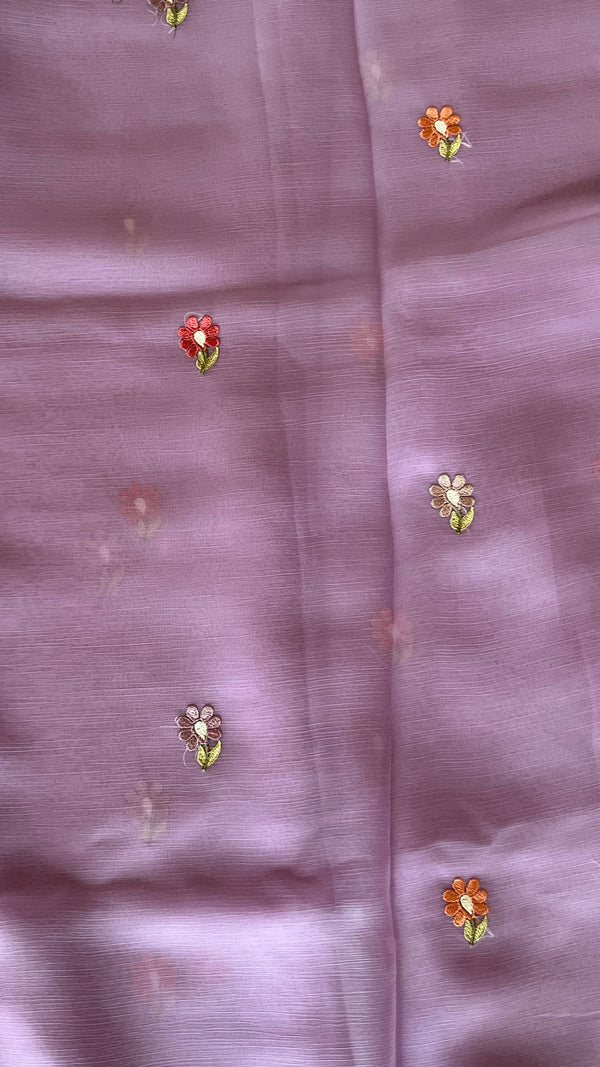 Georgette Organza Saree with Embroidery