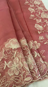 Pure Organza Saree with Floral Embroidery