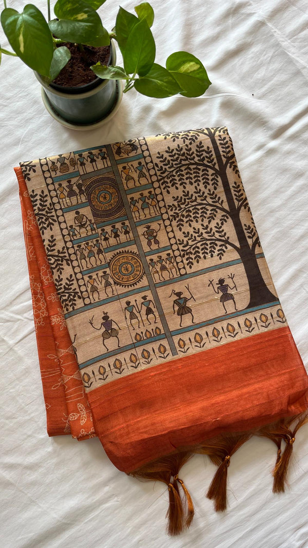 Warli Art saree