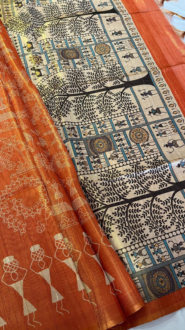 Warli Art saree