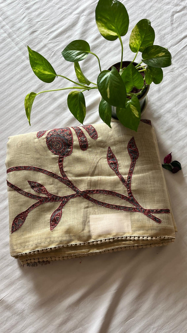 Linen saree