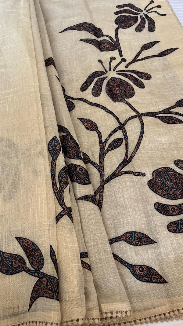 Linen saree