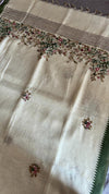 Linen Tissue- French Knot Embroidery