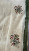 Linen Tissue- French Knot Embroidery