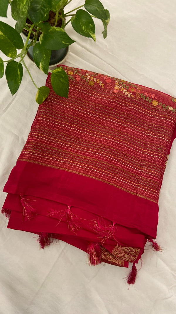 Viscose Dola French Knot Saree