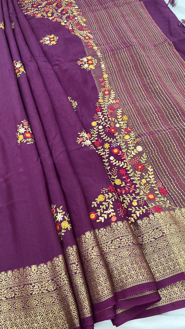 Viscose Dola French Knot Saree