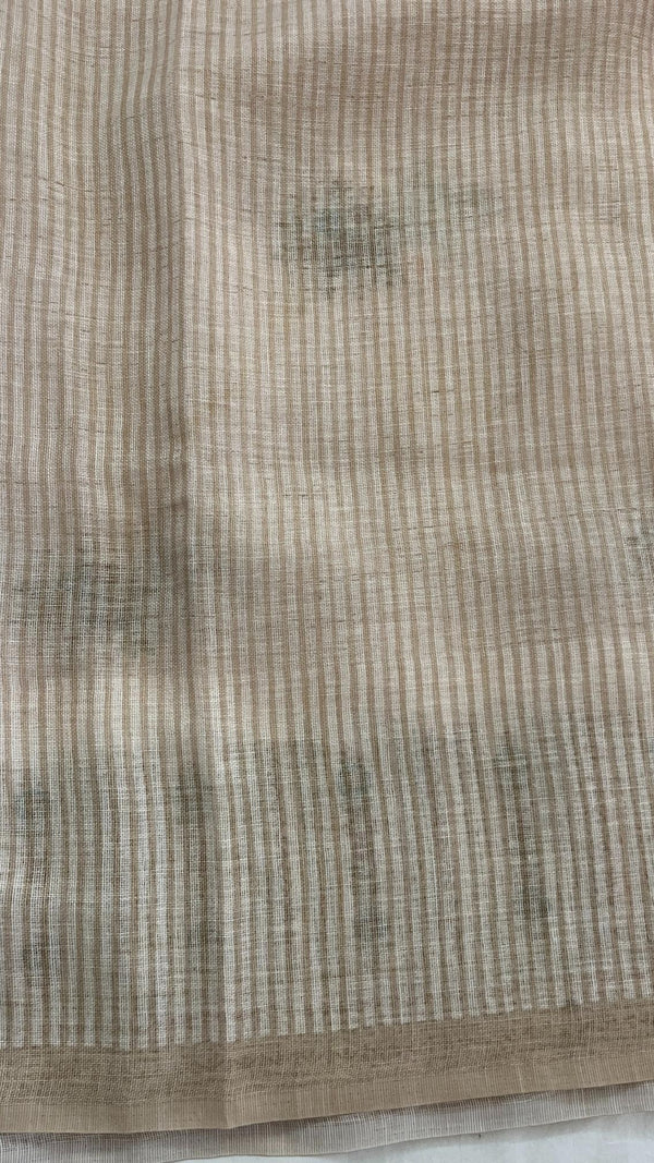 Linen Saree with French Knot Embroidery