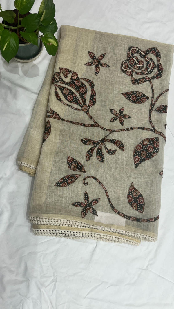 Linen saree