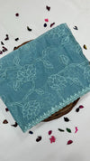 ORGANZA WITH FLORAL EMBROIDERY