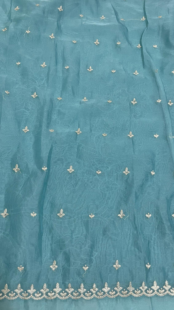 ORGANZA WITH FLORAL EMBROIDERY