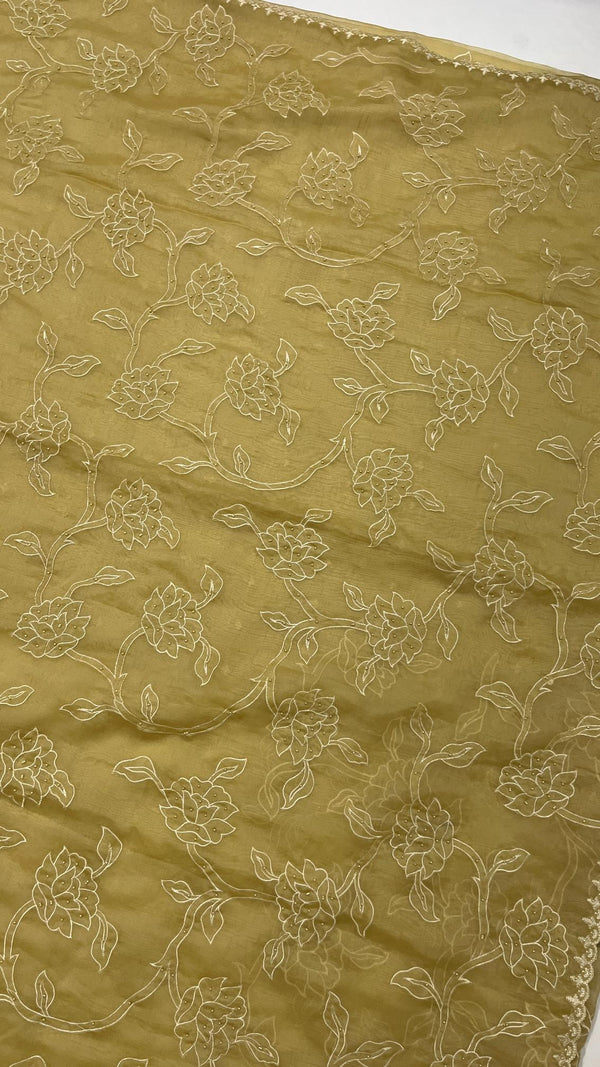 ORGANZA WITH FLORAL EMBROIDERY