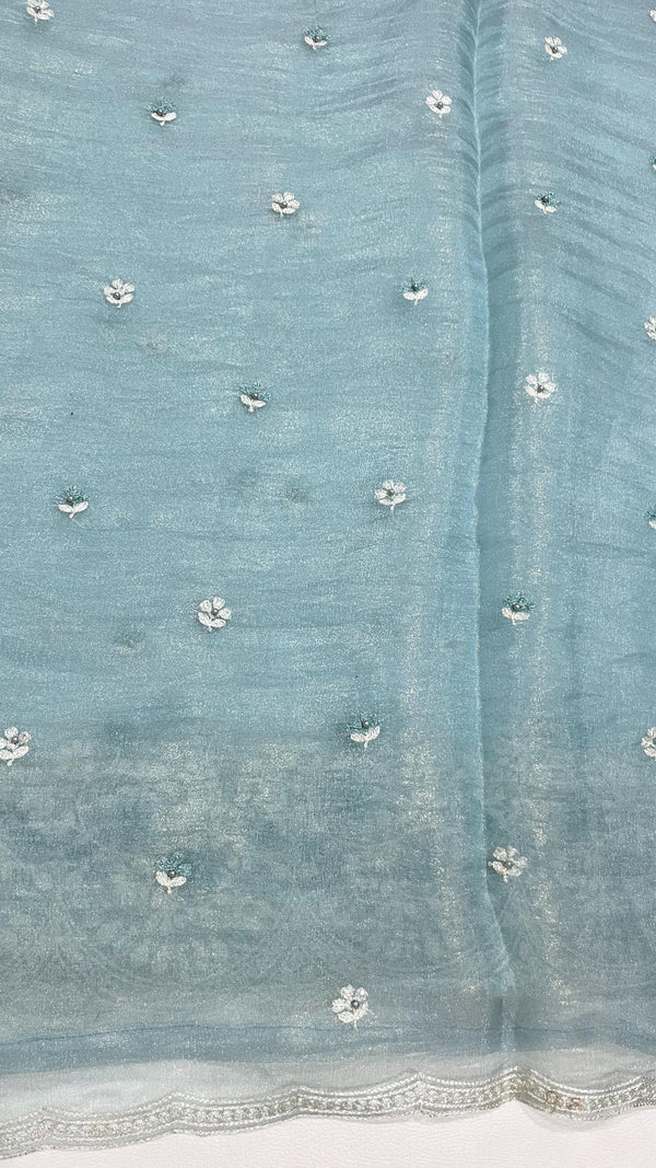 KOREAN CRUSHED ORGANZA SAREE