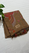 Linen cut work saree