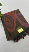 Linen cut work saree