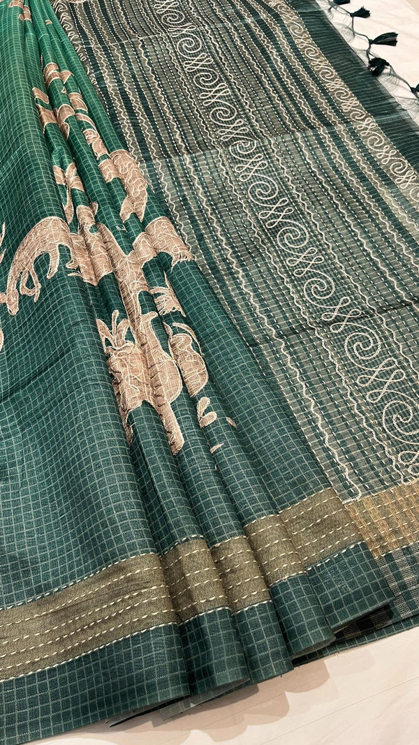 Semi Tussar Applique Saree
