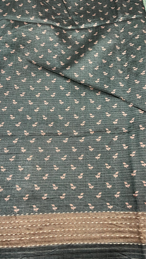 Semi Tussar Applique Saree