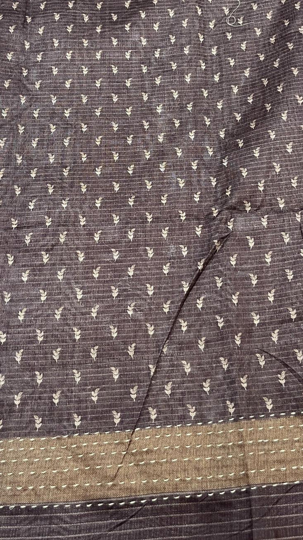 Semi Tussar Applique Saree