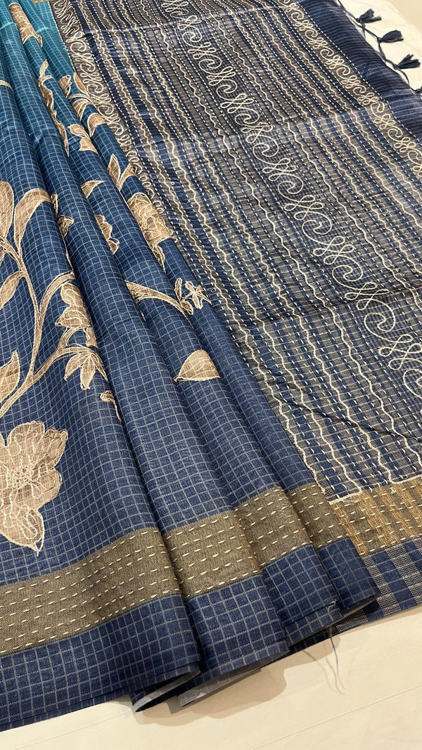 Semi Tussar Applique Saree