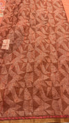 Linen cut work saree