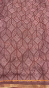 Linen cut work saree