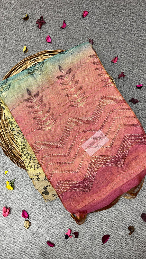 CHAPPA TISSUE TUSSAR SAREE