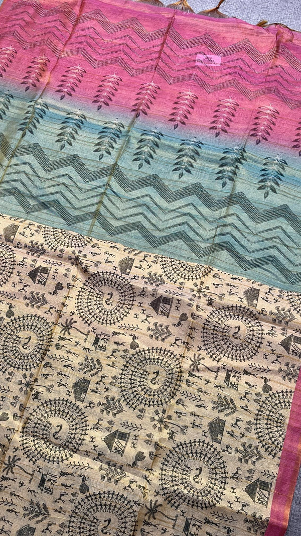 CHAPPA TISSUE TUSSAR SAREE