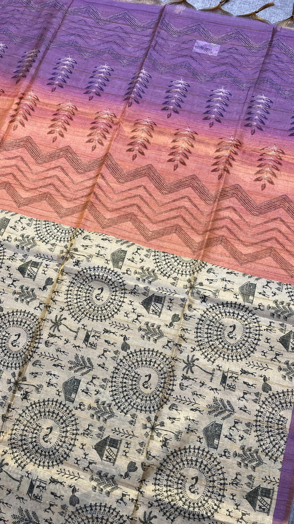 CHAPPA TISSUE TUSSAR SAREE