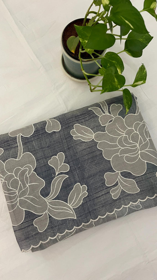 Linen Tissue Appliqué Saree