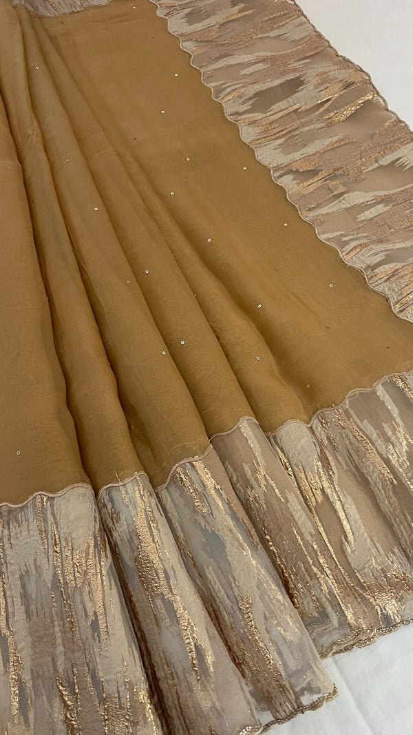 Organza Saree with Abstract Tissue Work
