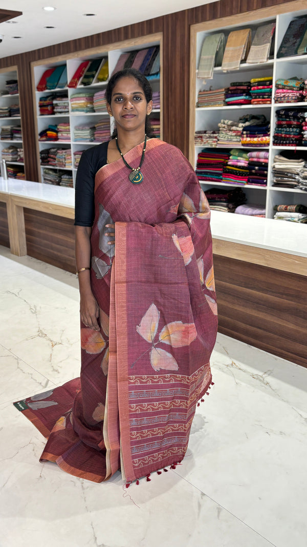 All Day Wear - Tissue Checks Saree