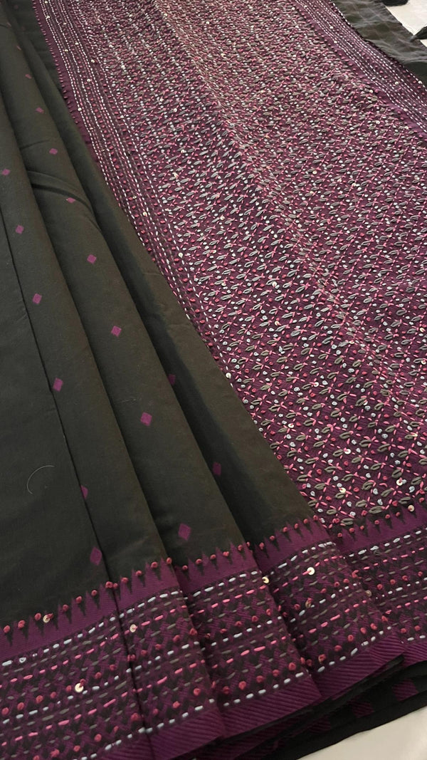 Cotton Saree with French Knot Embroidery