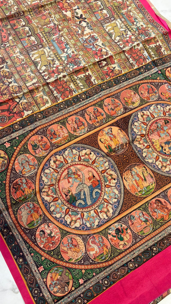 Mithila Art Printed Fancy Cotton Sarees